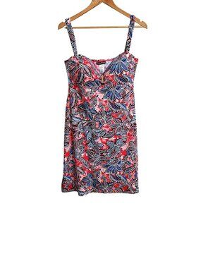 Tommy Bahama Java Swim Spa Cover Up Dress L Calypso Pink Floral Beach Resort